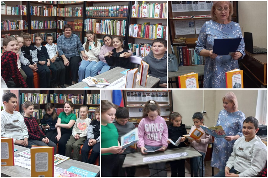 на фото: дети приняли активное участие в громких чтениях стихов писательницы И. Пивоваровой