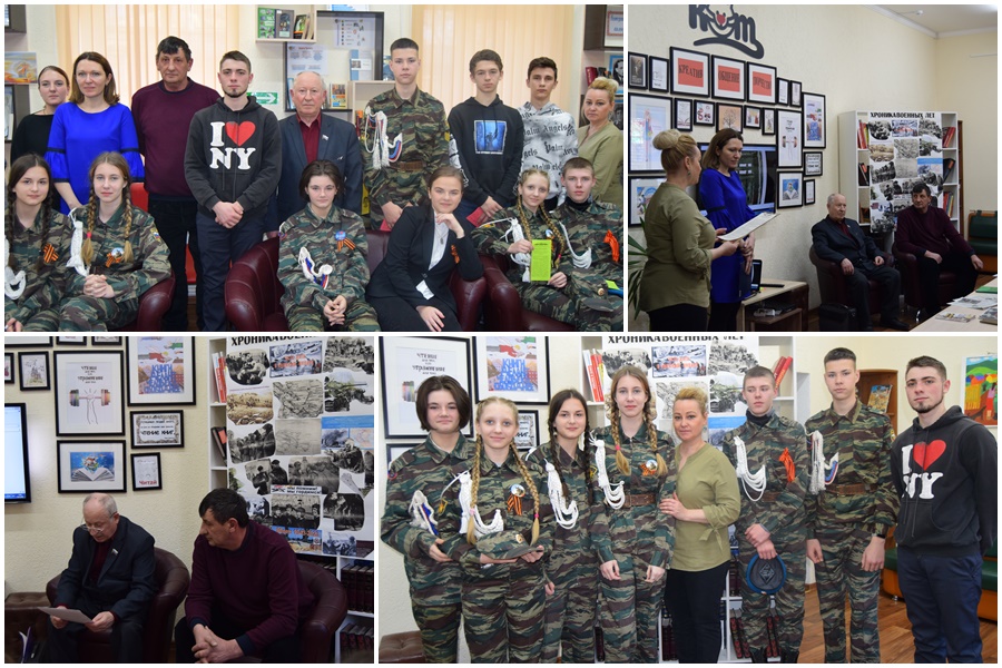 Ребята слушают выступление гостей о событиях военных лет на Ставрополье. 