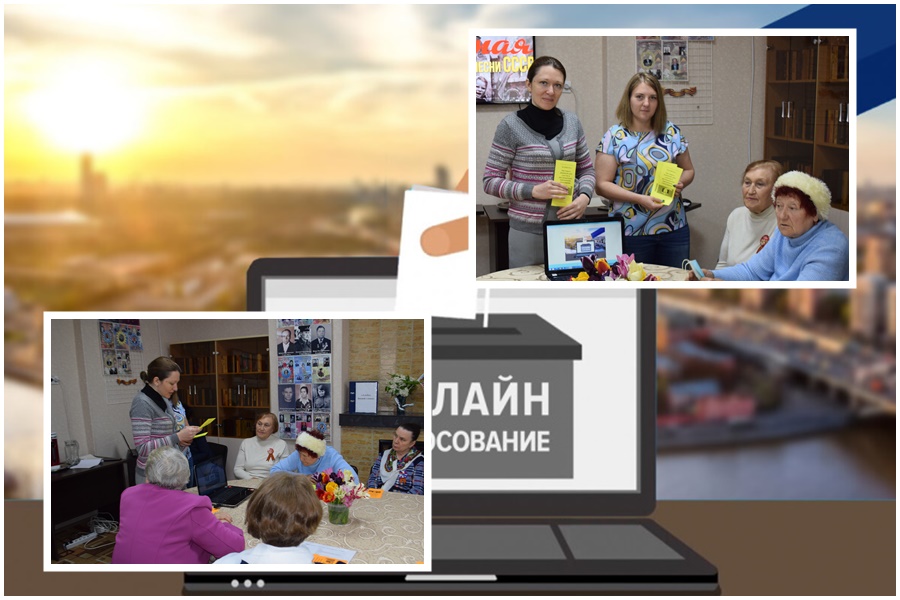 посетители  рассматривают возможности Портала государственных услуг Российской Федерации для электронного голосования.